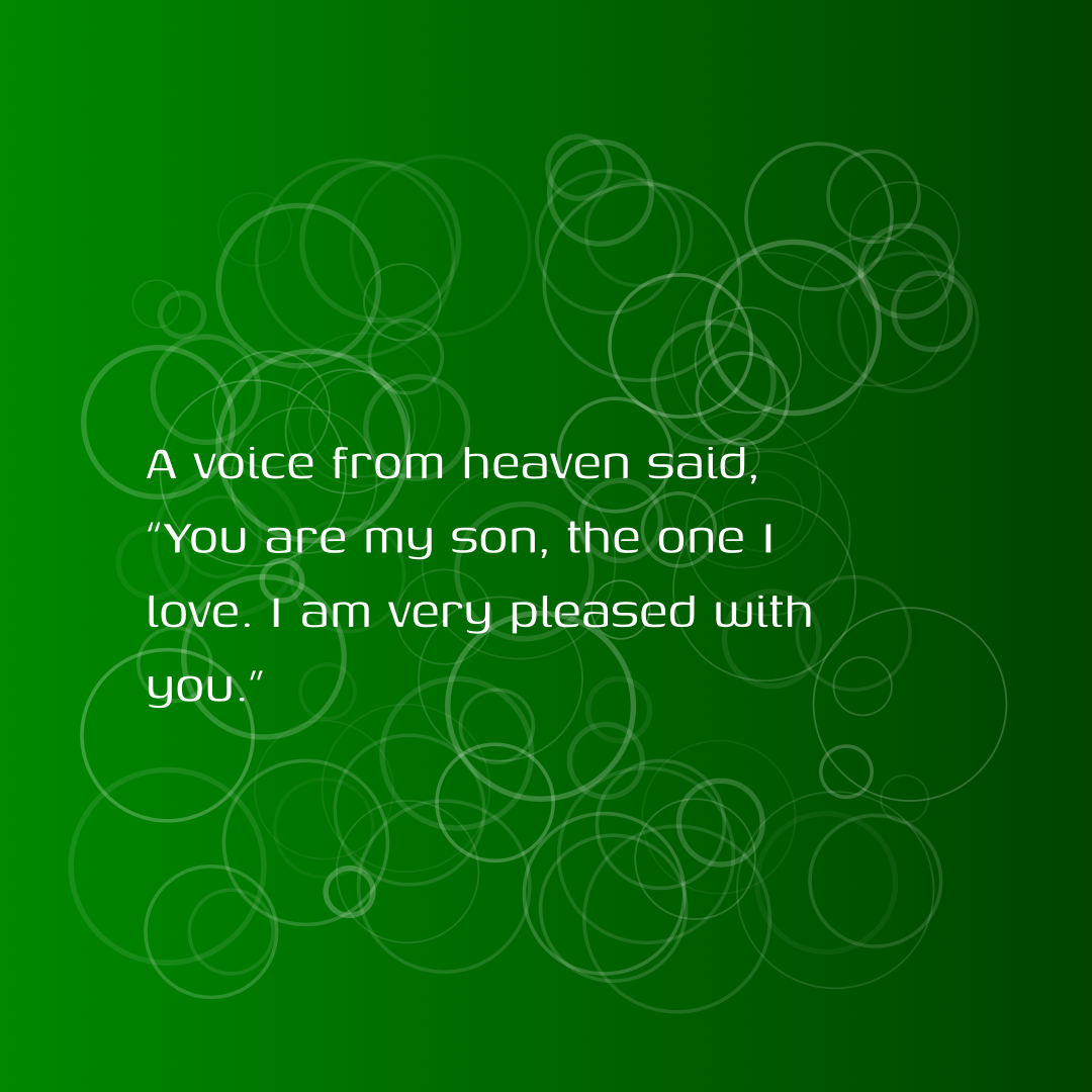 Verse of the Day Image for 2025-09-02. Scripture reference Mark 1: 11