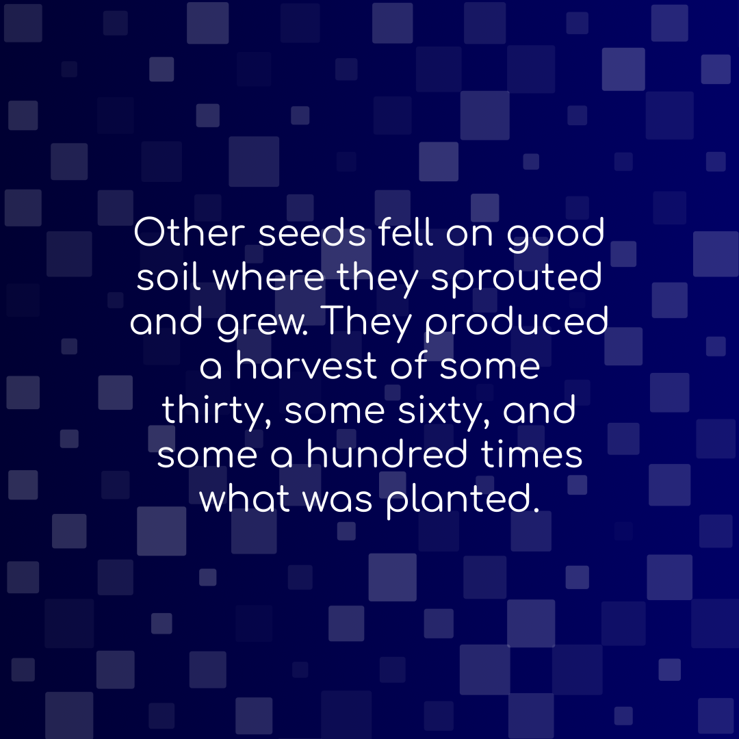 Verse of the Day Image for 2025-09-14. Scripture reference Mark 4: 8