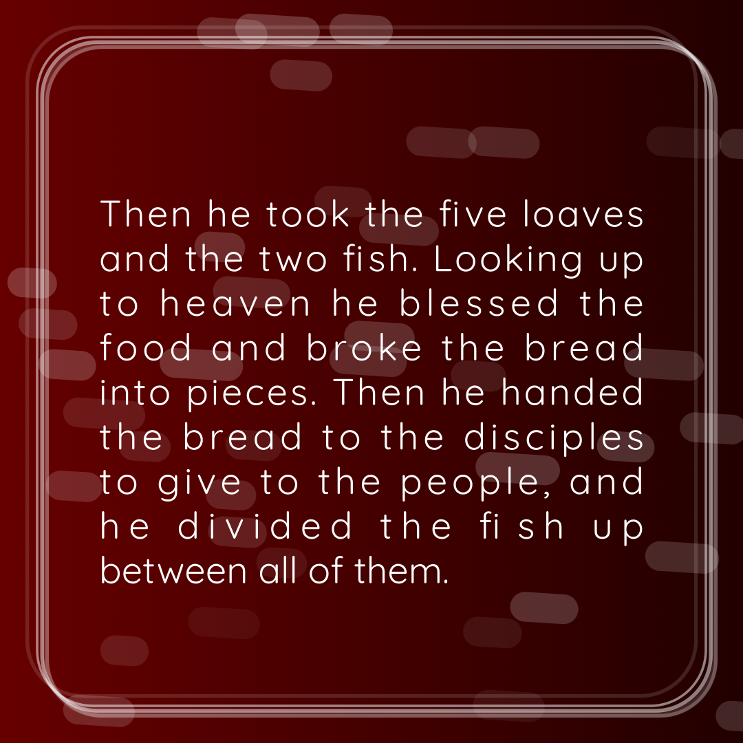 Verse of the Day Image for 2025-09-24. Scripture reference Mark 6: 41