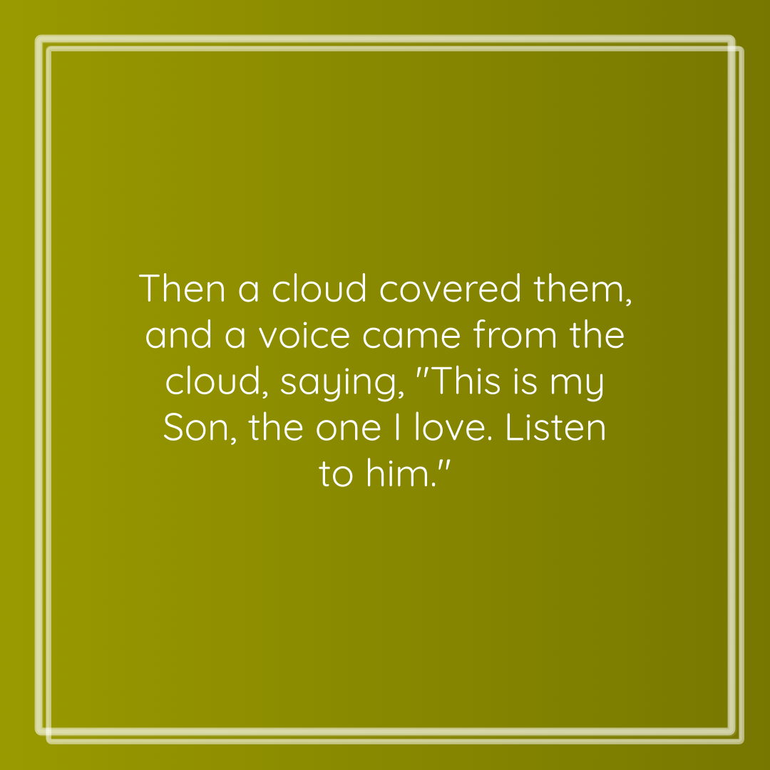 Verse of the Day Image for 2025-10-02. Scripture reference Mark 9: 7