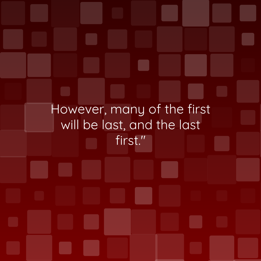 Verse of the Day Image for 2025-10-08. Scripture reference Mark 10: 31