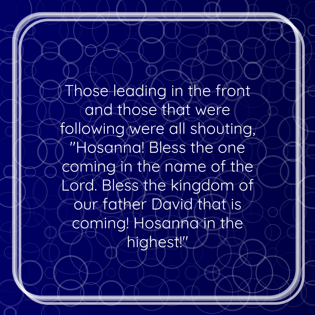 Verse of the Day Image for 2025-10-11. Scripture reference Mark 11: 9-10