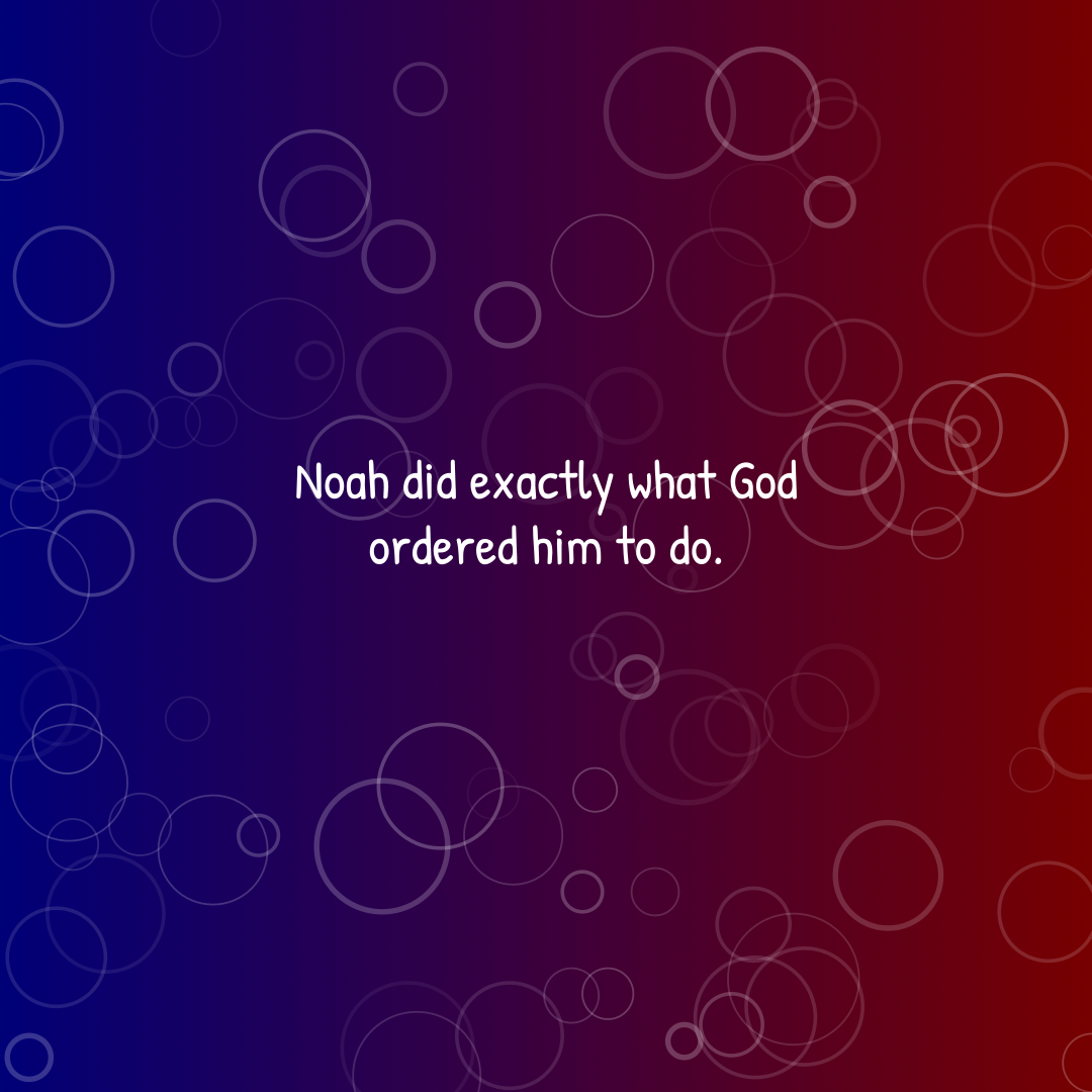 Verse of the Day Image for 2025-11-12. Scripture reference Genesis 6: 22