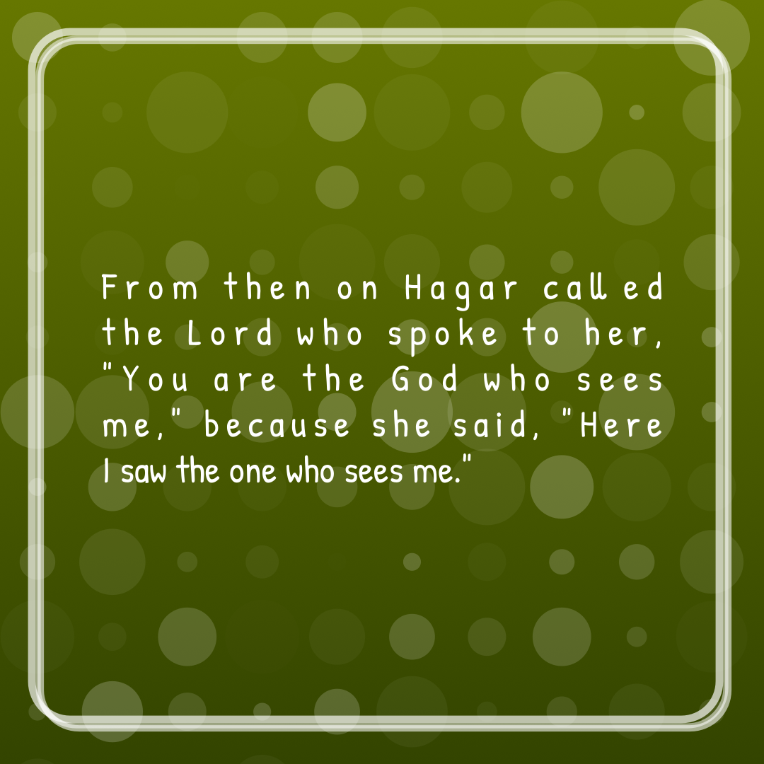 Verse of the Day Image for 2025-11-19. Scripture reference Genesis 16: 13