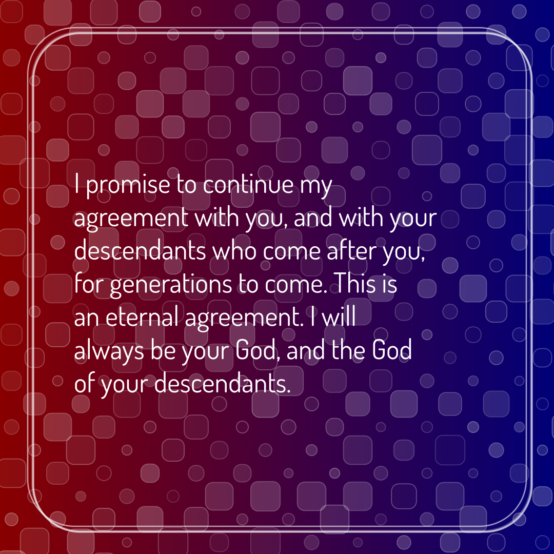 Verse of the Day Image for 2025-11-20. Scripture reference Genesis 17: 7