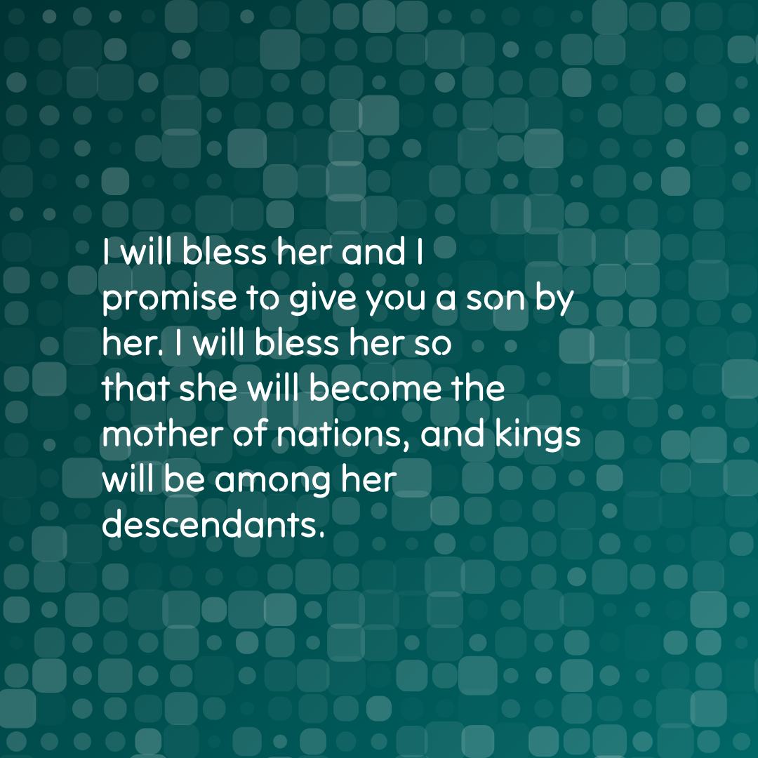 Verse of the Day Image for 2025-11-21. Scripture reference Genesis 17: 16