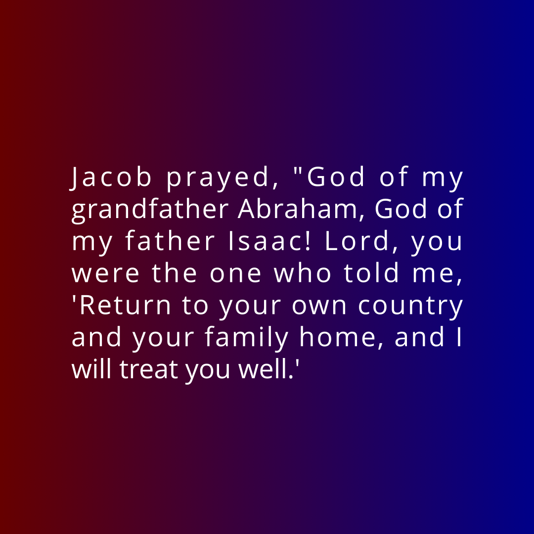 Verse of the Day Image for 2025-12-05. Scripture reference Genesis 32: 9