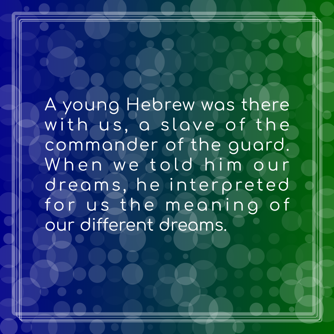 Verse of the Day Image for 2025-12-15. Scripture reference Genesis 41: 12