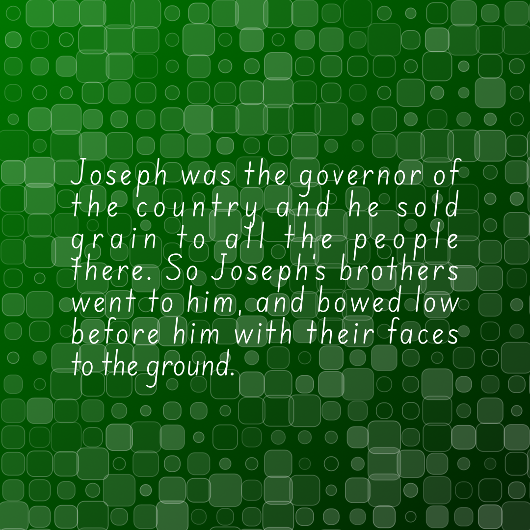 Verse of the Day Image for 2025-12-18. Scripture reference Genesis 42: 6