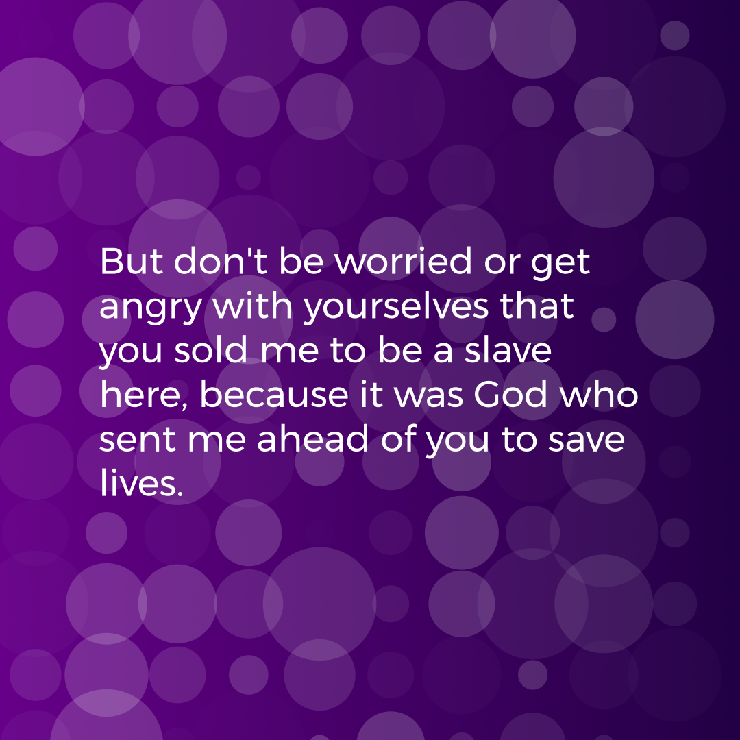 Verse of the Day Image for 2025-12-19. Scripture reference Genesis 45: 5