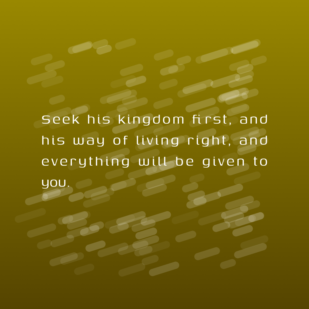 Verse of the Day Image for 2026-01-19. Scripture reference Matthew 6: 33