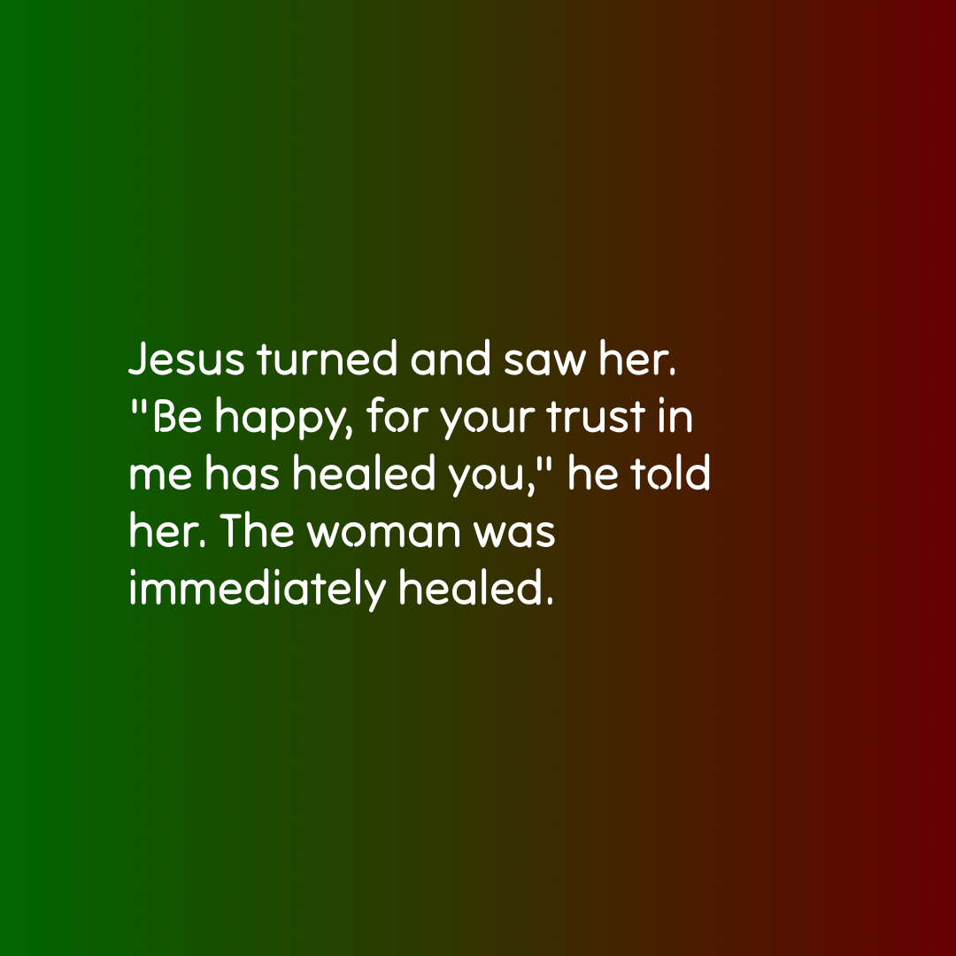 Verse of the Day Image for 2026-02-03. Scripture reference Matthew 9: 22