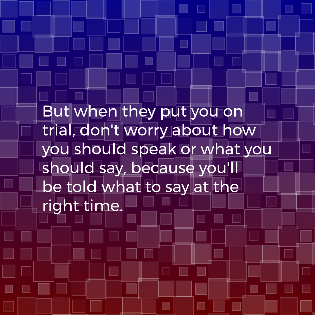 Verse of the Day Image for 2026-02-07. Scripture reference Matthew 10: 19