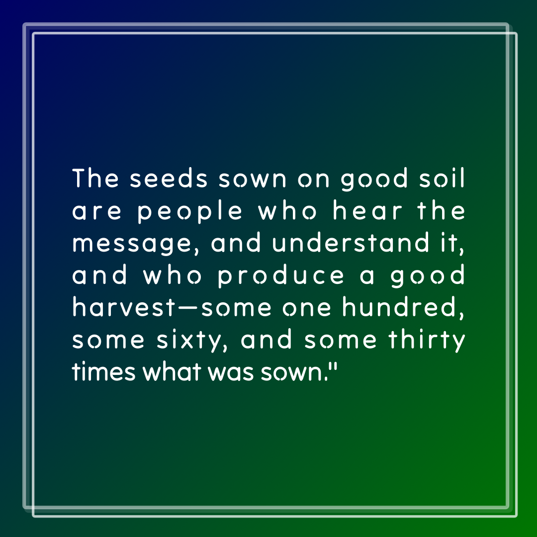 Verse of the Day Image for 2026-02-21. Scripture reference Matthew 13: 23