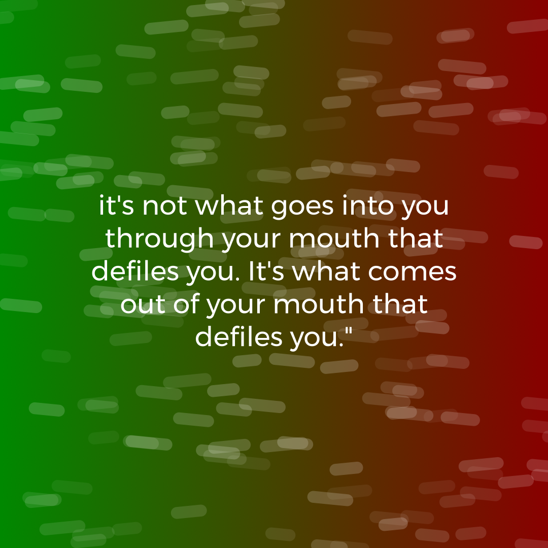 Verse of the Day Image for 2026-03-04. Scripture reference Matthew 15: 11