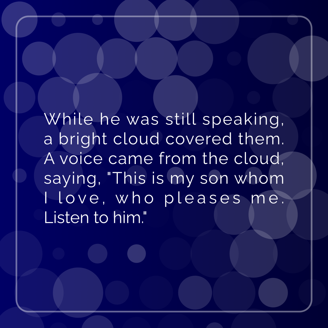 Verse of the Day Image for 2026-03-13. Scripture reference Matthew 17: 5