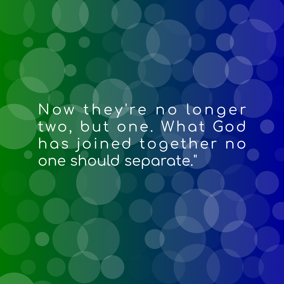 Verse of the Day Image for 2026-03-24. Scripture reference Matthew 19: 6