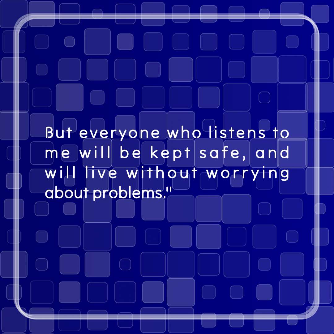 Verse of the Day Image for 2026-04-19. Scripture reference Proverbs 1: 33