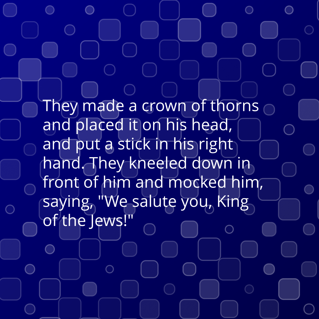 Verse of the Day Image for 2026-05-23. Scripture reference Matthew 27: 29
