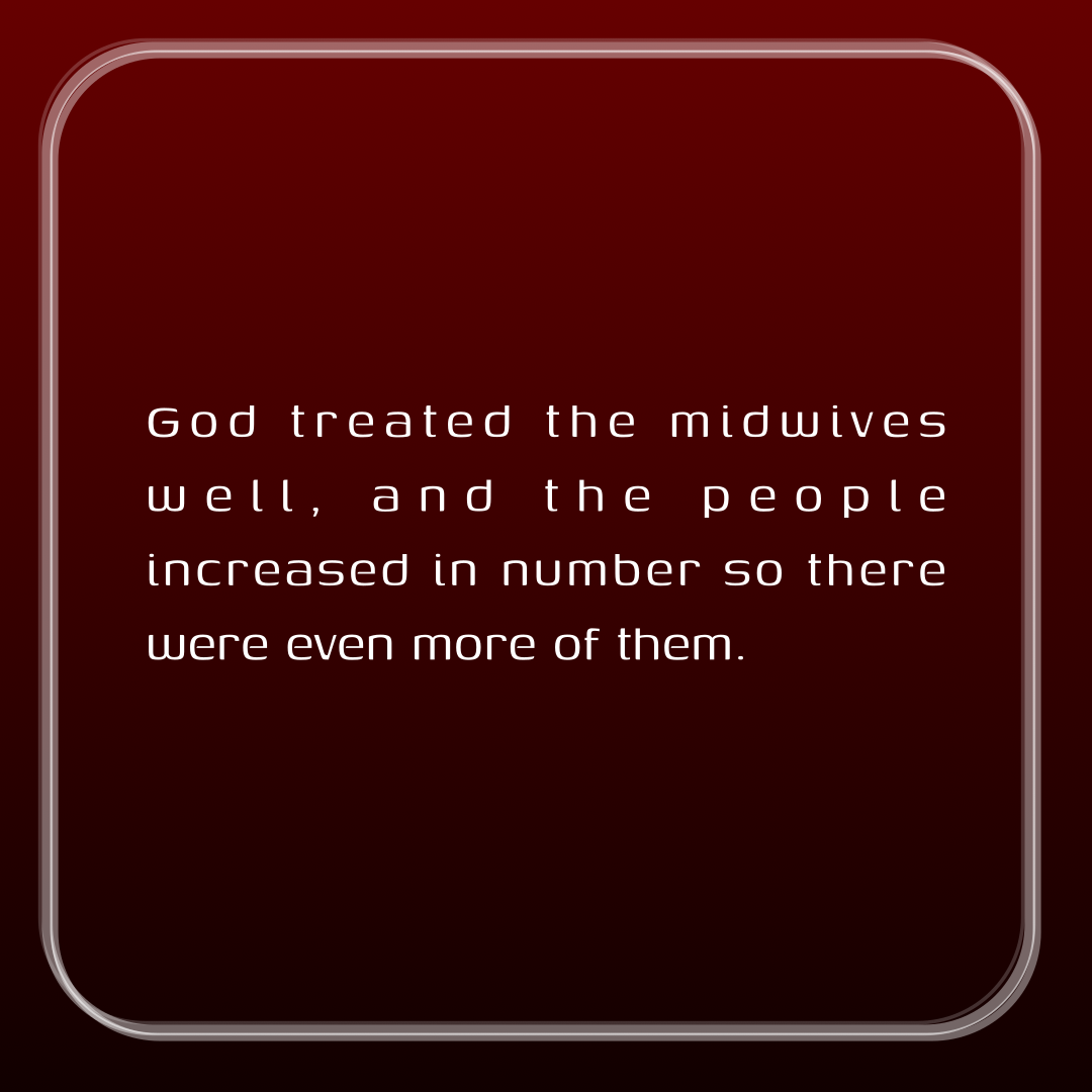 Verse of the Day Image for 2026-06-06. Scripture reference Exodus 1: 20