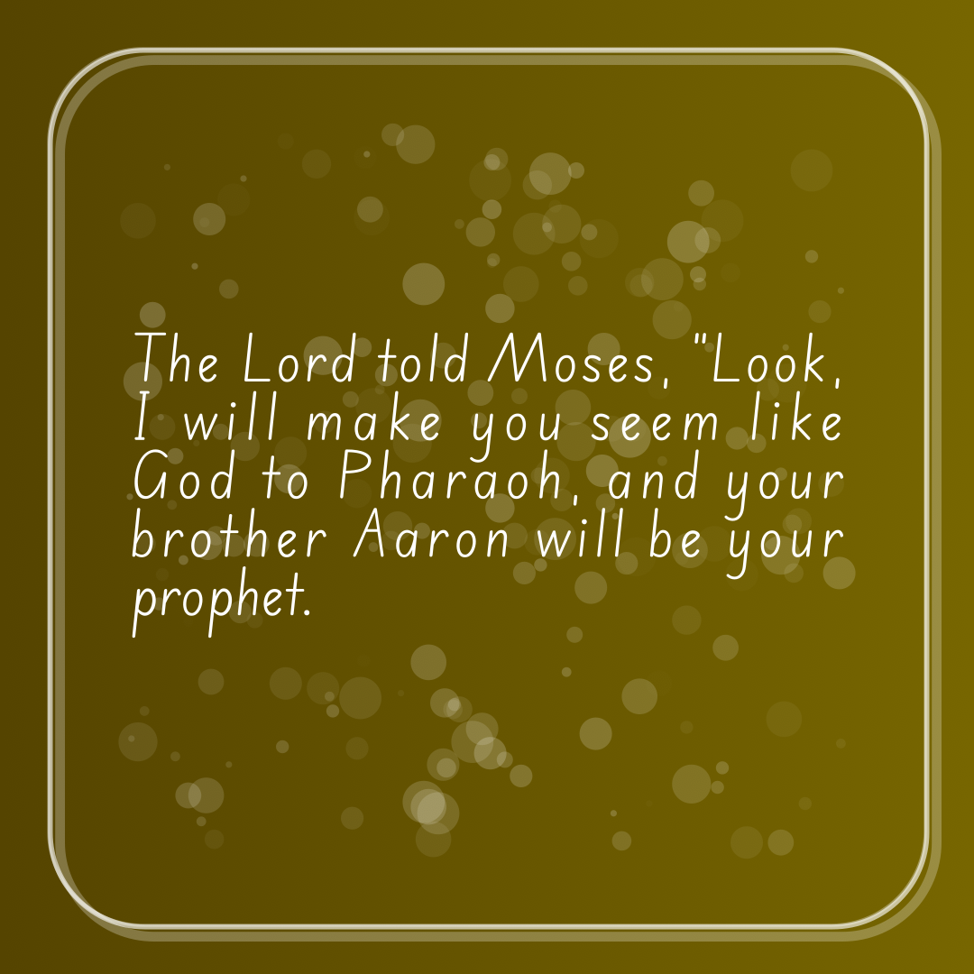 Verse of the Day Image for 2026-06-29. Scripture reference Exodus 7: 1