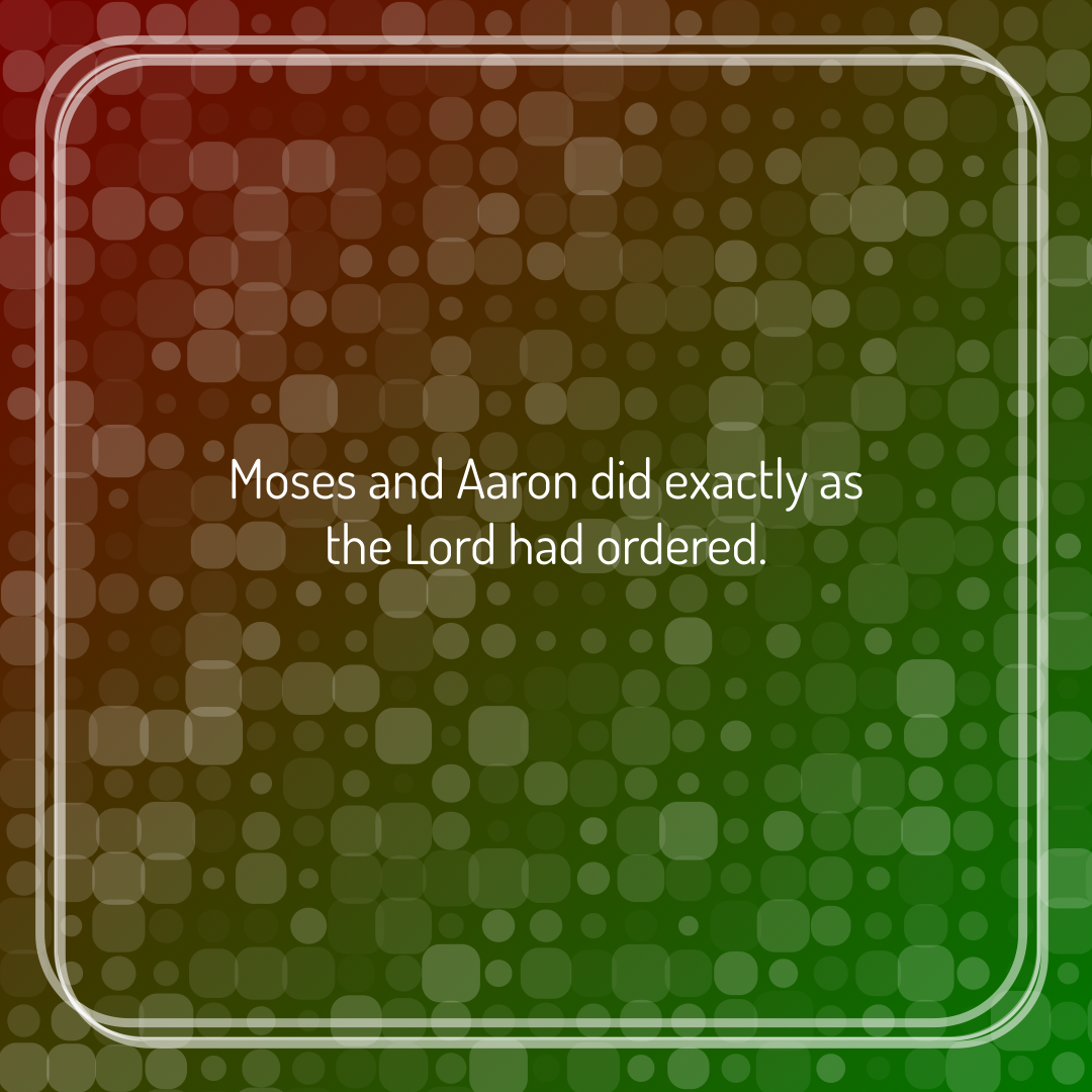 Verse of the Day Image for 2026-06-30. Scripture reference Exodus 7: 6