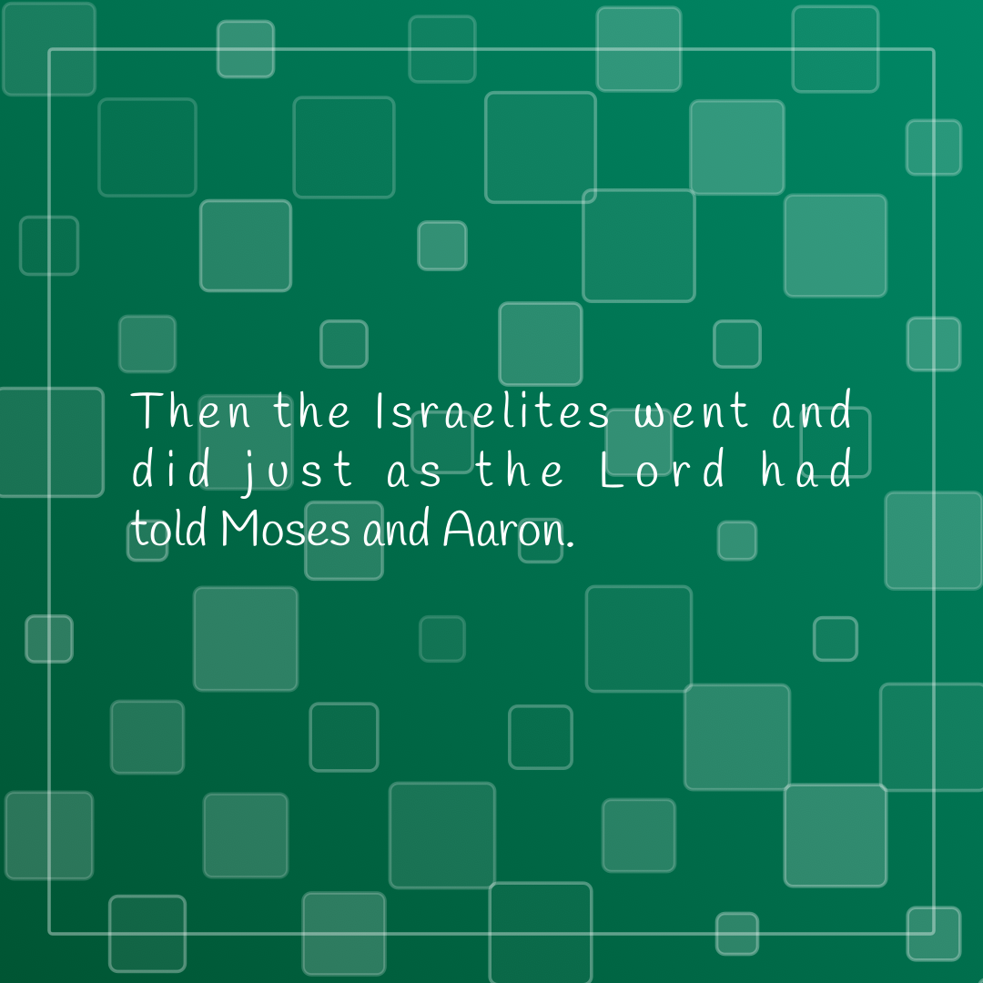 Verse of the Day Image for 2026-07-13. Scripture reference Exodus 12: 28