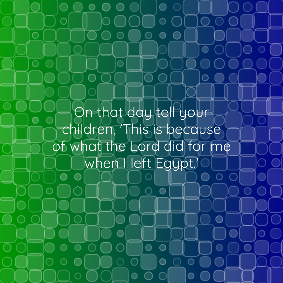 Verse of the Day Image for 2026-07-14. Scripture reference Exodus 13: 8