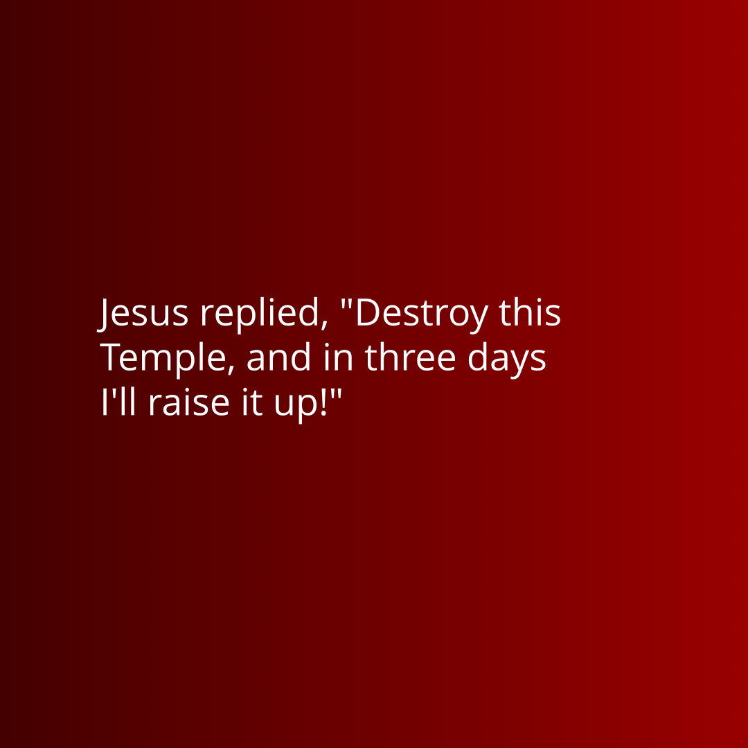 Verse of the Day Image for 2026-08-12. Scripture reference John 2: 19