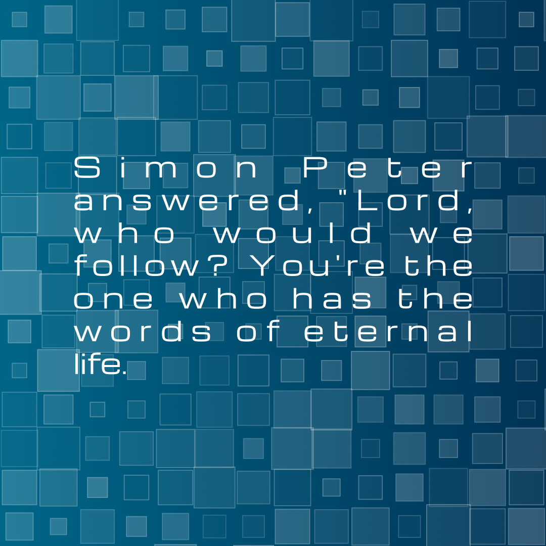 Verse of the Day Image for 2026-09-13. Scripture reference John 6: 68