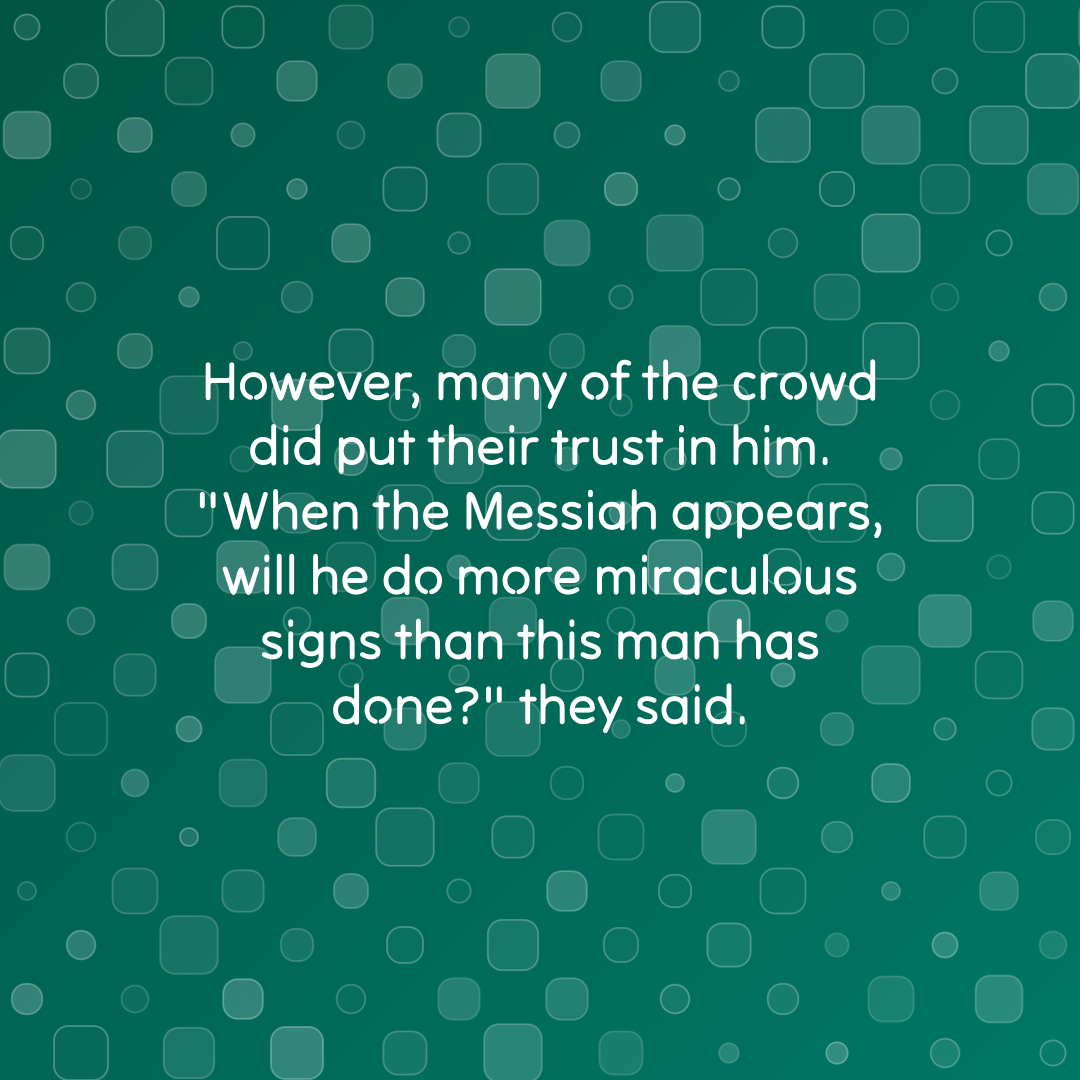 Verse of the Day Image for 2026-09-18. Scripture reference John 7: 31