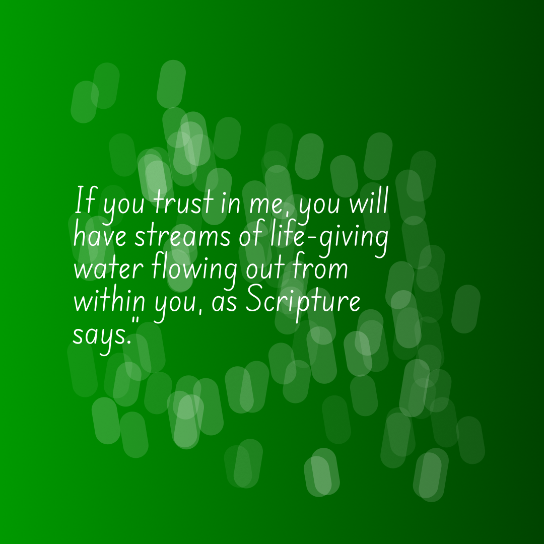 Verse of the Day Image for 2026-09-19. Scripture reference John 7: 38