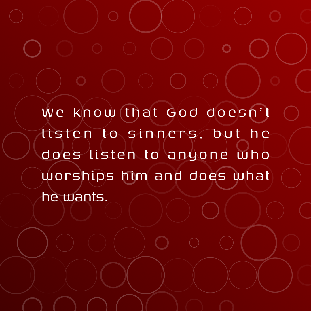 Verse of the Day Image for 2026-10-03. Scripture reference John 9: 31